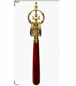 「密教法具 寺院用仏具」錫杖 真鍮製磨き仕上げ 26cm