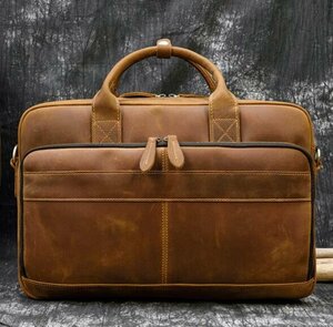  gloss feeling of quality original leather men's briefcase A4 correspondence cow leather leather handbag bag commuting document bag business bag bag handbag 