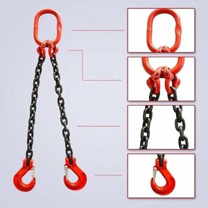  new arrival * transportation work to chain sling sling hook type G80 manganese steel made use load 3t 2 ps hanging set .-n diameter 8mm length 1m
