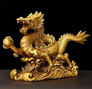 高品質 銅置物 龍 置物 銅製 細工銅金工 銅 風水 置物 龍 ドラゴン 開運 