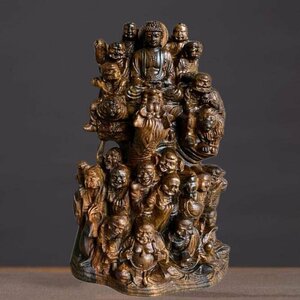 新作★精密雕刻 沈香木彫刻 十八羅漢 仏像 美術品 置物