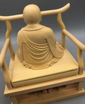 極美品★真言宗 木彫仏像 仏教美術 精密細工 弘法大師像　置物_画像6