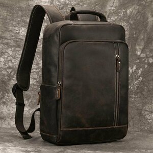  powerful recommendation * new goods * original leather rucksack men's leather backpack retro rucksack commuting going to school casual combined use 