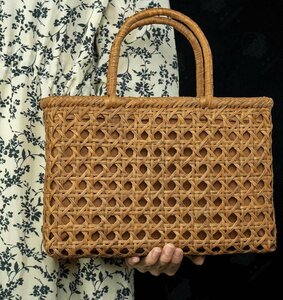  beautiful goods * domestic rare! handmade beautiful goods mountain .. basket bag hand-knitted mountain ... bag basket cane basket 