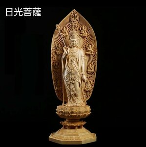  total hinoki cypress material Buddhism handicraft tree carving Buddhism precise sculpture finest quality goods ... finishing goods sunlight . sound bodhisattva . image height 43cm