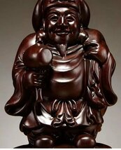 高品質★木彫 仏教工芸 精密細工 大黒天立像 精密彫刻 黒檀木 仏師で仕上げ品_画像5