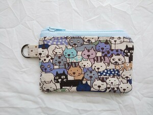 * hand made *cat* cat ....* Mini pouch * change purse .* case * cat!..