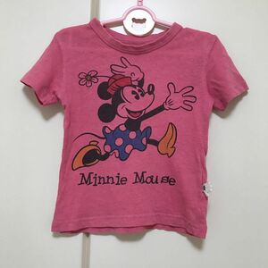 半袖Tシャツ 100cm レトロ ミニーマウス ディズニー Disney キッズ 半袖