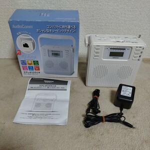 （M）ステレオCDラジオ RCR-400H-W AudioComm オーム電機　動作品