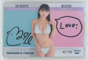 HIT'S/長澤茉里奈2 Vol.2 直筆サイン&メッセージカード　#47/70　(水色ビキニ)　◆Love! 240418-172