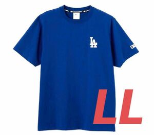 新品　MLB公式　ロサンゼルス・ドジャース　　大谷翔平　Tシャツ(半袖)　ブルー　青　綿100% 　バッターマン　ワンポイントロゴ