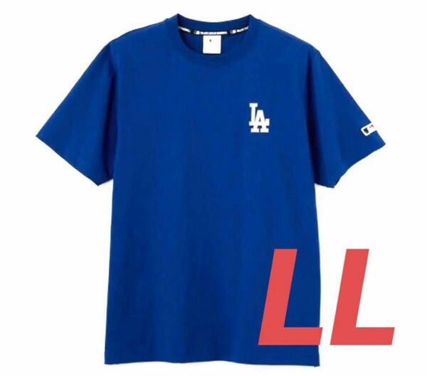 新品　MLB公式　ロサンゼルス・ドジャース　　Tシャツ(半袖)　ブルー　青　綿100% 大谷翔平　バッターマン　ワンポイントロゴ