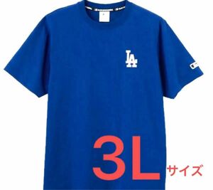 新品　MLB公式　ロサンゼルス・ドジャース　　Tシャツ(半袖) 3Lサイズ　大きいサイズ　　　　ブルー　青　綿100% 大谷翔平