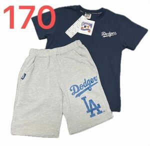 新品　MLB公式　LAドジャース　2点セット　　　Tシャツ&スウェットハーフパンツ　セットアップ170cm メンズS 大谷翔平