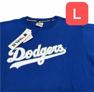 新品　MLB公式　ロサンゼルス・ドジャース　　Tシャツ(半袖) Lサイズ　ブルー　大谷翔平　山本由伸　綿100% 人気色