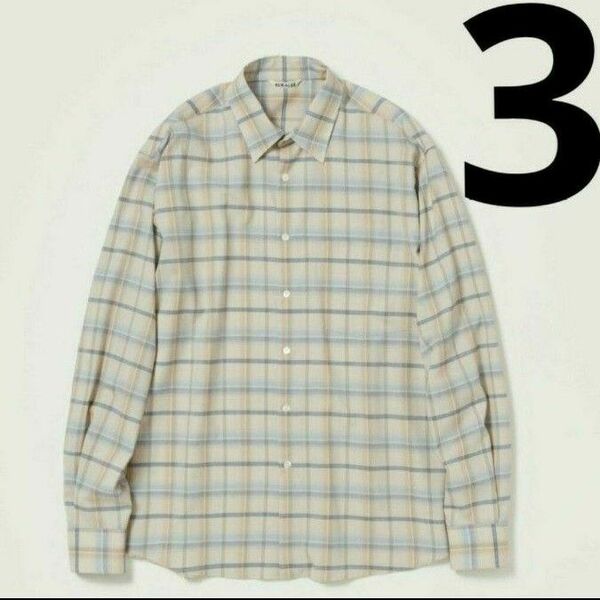 3 AURALEE SUPER LIGHT WOOL CHECK SHIRT