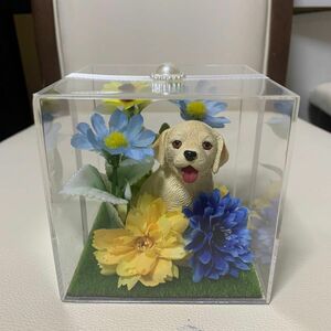 ハンドメイド　造花フラワーアレンジメント　ワンちゃん（ゴールデンレトリバー）③