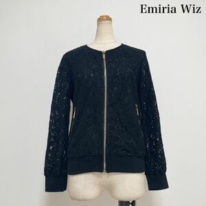 Emiria Wiz エミリアウィズ レースブルゾンジャケット 黒 春秋