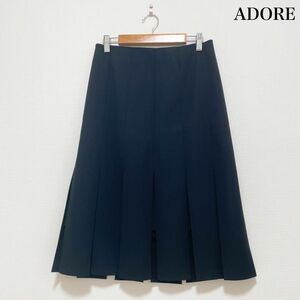 ADORE アドーア 膝丈スリットスカート 2点セット ネイビー 上品素敵