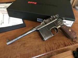 A!CTION ア！クション　HW樹脂製　SPGマーク有り　モーゼル　mauser C96 red9 レッド9 発火式　モデルガン　古美塗装 ①