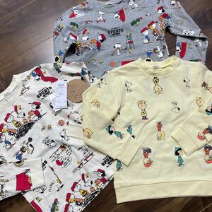  Snoopy long sleeve shirt 2 sheets light ground sweatshirt 1 sheets. 3 pieces set tag equipped 120.