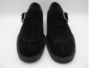 ■*【 c 】★ 黒の革靴（２４．５ｃｍ）スエード ビジネスシューズ ローファー