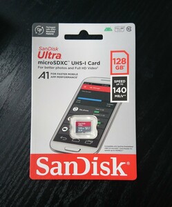 (送料無料 )SandiskマイクロSDカード128GB 140mb/s