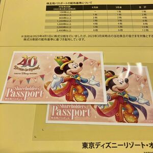 東京ディズニーリゾート株主優待パスポート2枚組送料込み