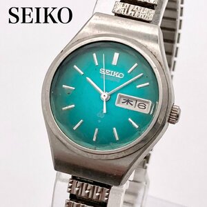SEIKO セイコー 7903-0100 グリーン文字盤 デイデイト クォーツ レディース腕時計 ジャンク 4-136-D