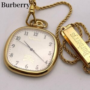 Burberry バーバリー 2830-263839 懐中時計 アイボリー文字盤 クォーツ ジャンク5-34-A