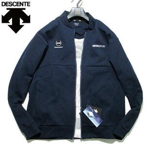  new goods V spring thing Descente Zip jacket back print MA-1 Golf also! navy blue navy L size unused DESCENTE light weight stretch 