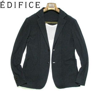  regular price 28600 jpy V spring summer Edifice DELAVE pie ru cloth tailored jacket black black EDIFICE L size 48 summer jacket 