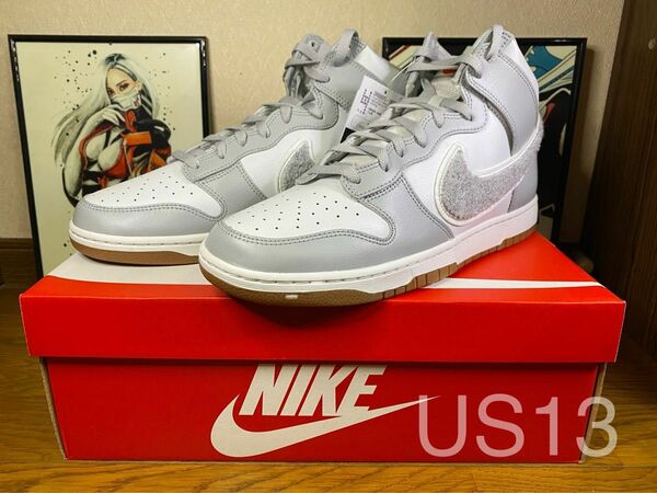 US13/31cm ナイキ/Nike ダンク ハイ レトロ University "Chenille Swoosh" SNEKRS