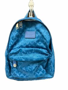 希少 レア COACH コーチ リュックサック シグネチャー ナイロン スモール バックパック ブライトミネラル 35033