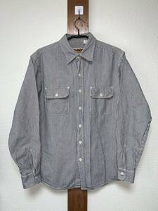 ☆送料無料☆ camco HICKORY L/S 長袖 ヒッコリーストライプ ワークシャツ　Lサイズ