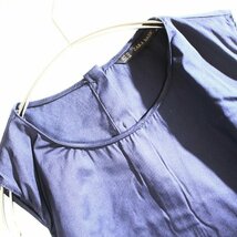 ZARA BASIC ザラ ベーシック 夏 シンプル ハリ ノースリーブカットソー ペプラム フリルカットソー プルオーバー M ネイビー 紺_画像2