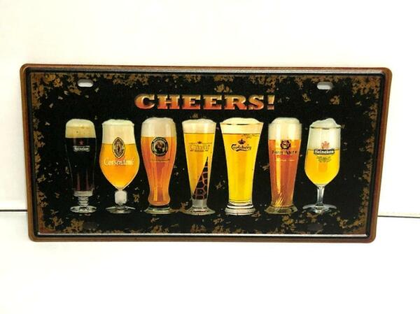  K167 新品●ビンテージ風 ブリキ看板 ビール BEER アメリカン雑貨 インテリア アメリカ アンティーク レトロ 居酒屋 バー