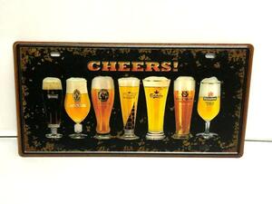 K167 新品●ビンテージ風 ブリキ看板 ビール BEER アメリカン雑貨 インテリア アメリカ アンティーク レトロ バー 居酒屋