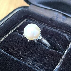 [1 иена] WG Кольцо из белого золота кольцо жемчужные украшения около 3,02 г (Ю)