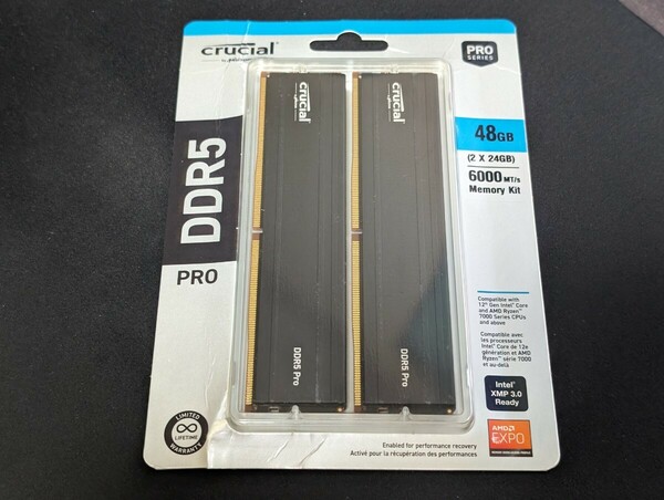 Crucial Pro 48GB Kit (2x24GB) DDR5-6000 UDIMM CP2K24G60C48U5 