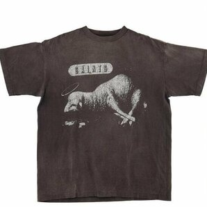 LASTMAN×SAINT BLACK T-SHIRT 半袖 Tシャツ ライオン 羊 M 中古 TN 1の画像1
