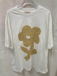 MARNI マルニ 花柄 t-shirt カジュアル レディース 半袖 Tシャツ ホワイト 40サイズ 中古 TN 5