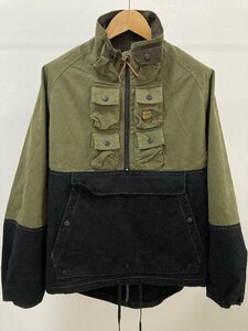 KAPITAL Kapital ANORAK IN GREEN-BLACK COLOR BLOCK CANVAS JACKET jacket outer garment used size 2 TN 1