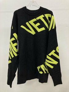 VETEMENTS ヴェトモン Logo-print Crew Neck Sweatshirt In Black セーター ニット 上着 男女共用 長袖 M 中古 TN 1