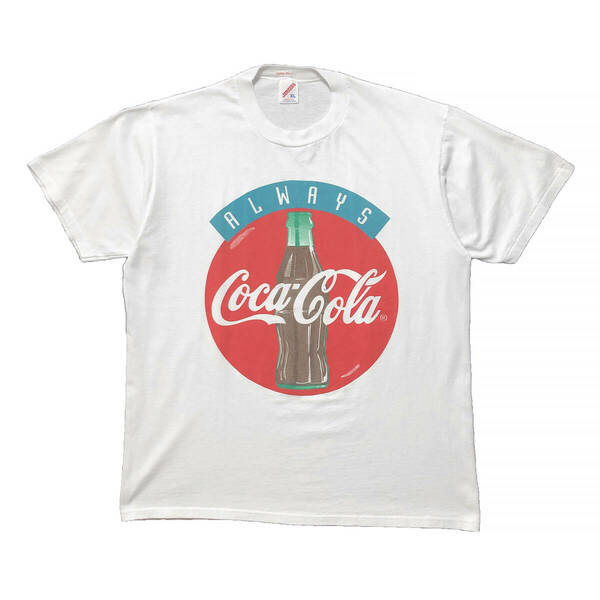 90S USA製 ヴィンテージ コカコーラ オールド Tシャツ メンズXL シングルステッチ Coca Cola アメカジ 白T 古着 大きいサイズ BA1434