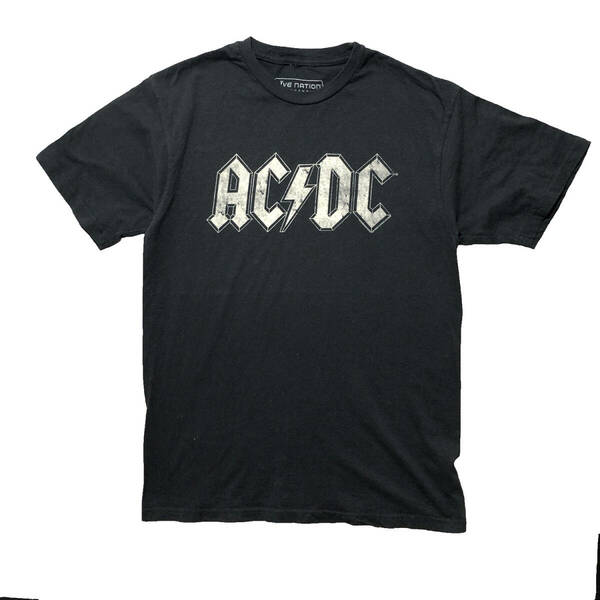 USA 古着 AC/DC ロゴプリント ロックTシャツ バンドTシャツ メンズM ミュージックTシャツ BA2672