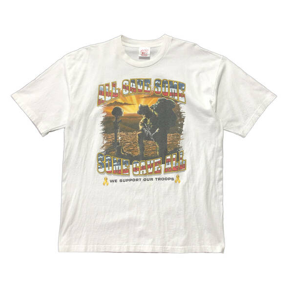 00S USA製 古着 Tシャツ ミリタリー 追悼 バックプリント ホワイト メンズXL 白 BA2703