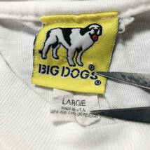 90S USA製 古着 Tシャツ BIG DOGS ビッグドッグス ロゴ プリント 犬 イヌ ホワイト 白 メンズL ヴィンテージ BA2705_画像8