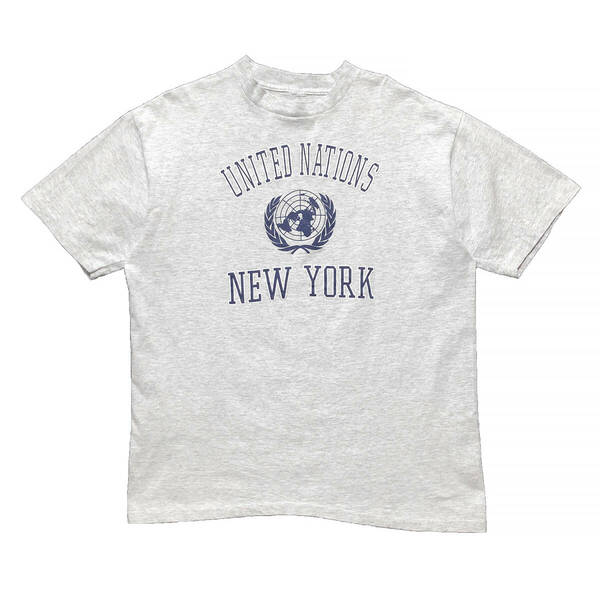 古着 90S ヴィンテージ UNITED NATIONS NEW YORK 国際連合 ニューヨーク 国際連合本部ビル Tシャツ メンズXL相当 シングルステッチ BA2751