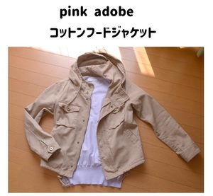 pink adobe　コットンブルゾン　ミリタリージャケット コットン素材マウンテンパーカー